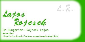 lajos rojcsek business card